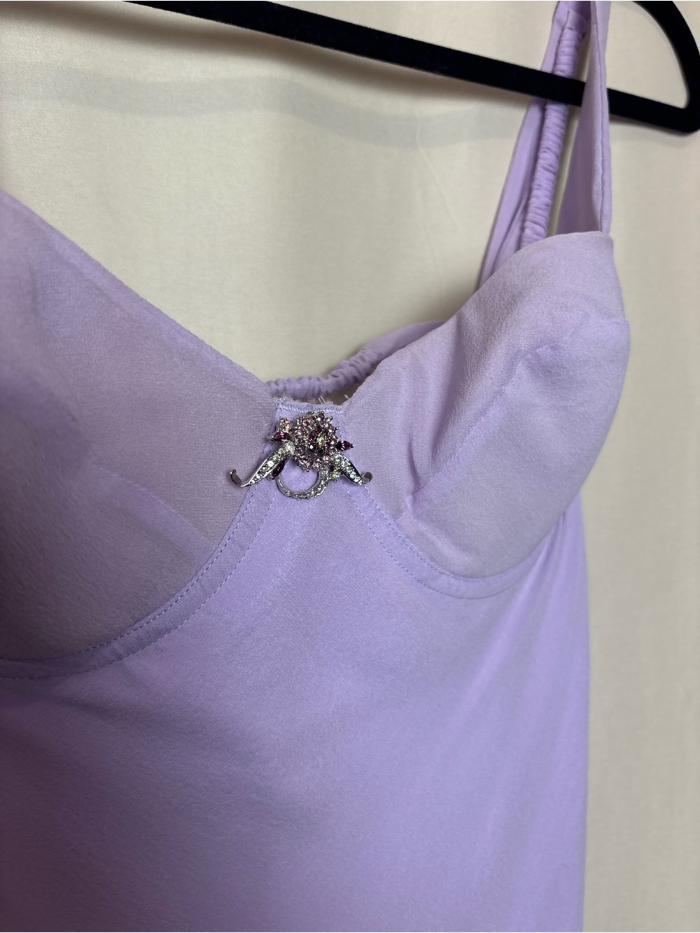 Silk Fredrick’s of Hollywood Lavender Slip Dress with Bustier Size 10 - Picture 5 of 9